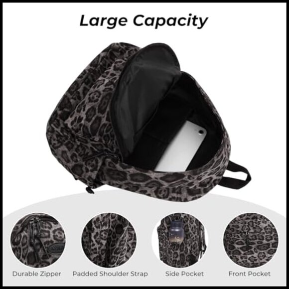 Cheetah Print Backpack Y2K Trendy Daypack Adjustable Straps Water-Resistant main image 5